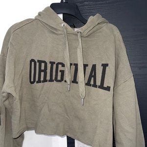 Cropped Olive Hoodie